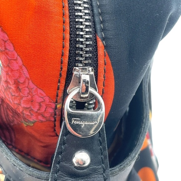 Salvatore Ferragamo Leopard Multicolor Nylon Leather Handbag Tote Bagmissing - Picture 6 of 16